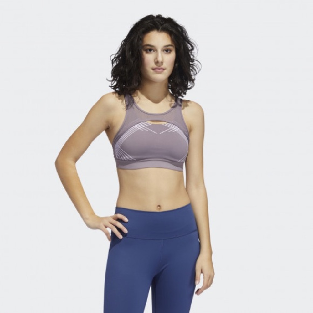 ADIDAS DRST TORCH WOMEN TRAINING BRA PURPLE FI6584 Small - Picture 8 of 8